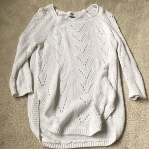 White designed old navy sweater; XS